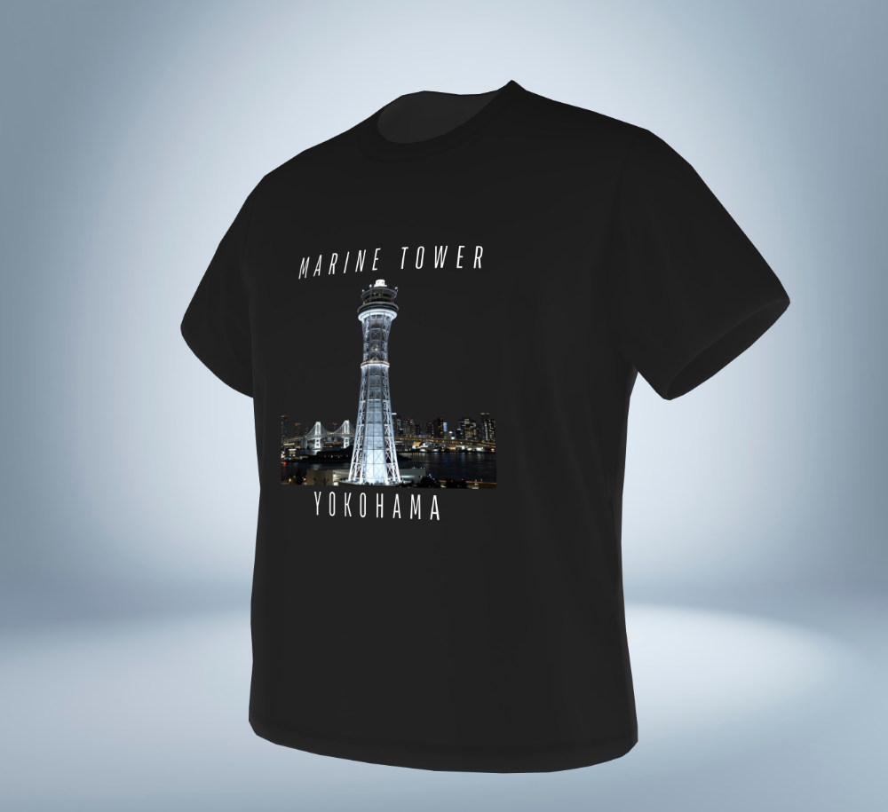 Marin Tower - Yokohama T-Shirt（Black）Tokyo Treasures Japan