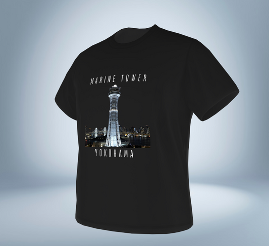 Marin Tower - Yokohama T-Shirt（Black）Tokyo Treasures Japan