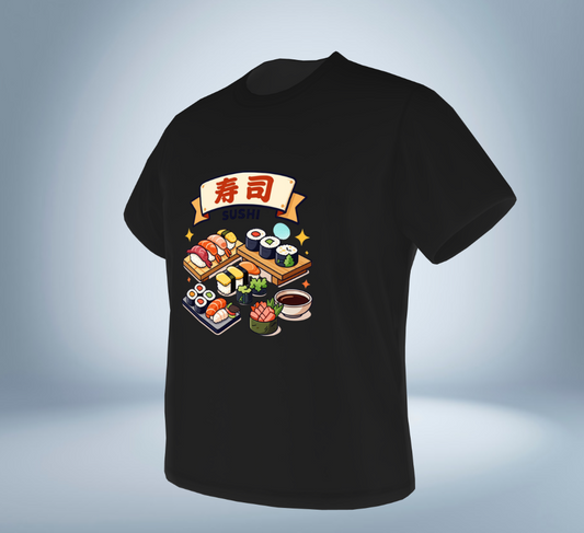 Japanese Sushi Collection - T-Shirt（Black）Original Tokyo Treasures Japan