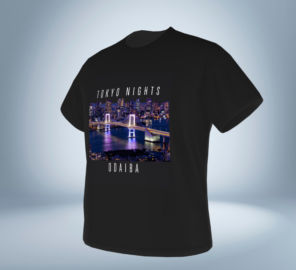 Tokyo Nights - Odaiba Skyline T-Shirt（Black）Tokyo Treasures Japan