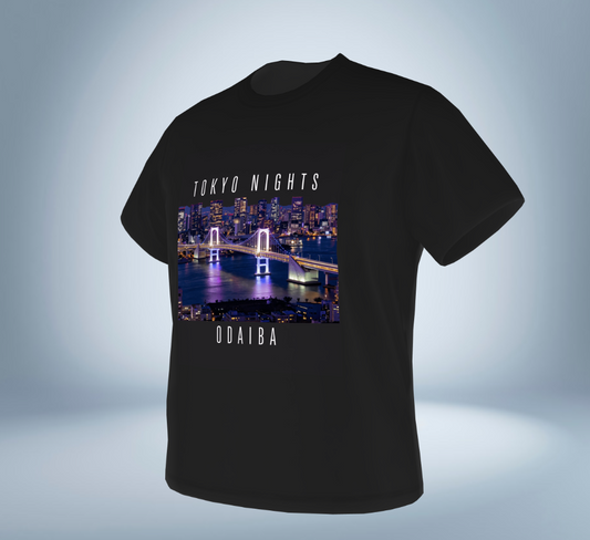 Tokyo Nights - Odaiba Skyline T-Shirt（Black）Tokyo Treasures Japan