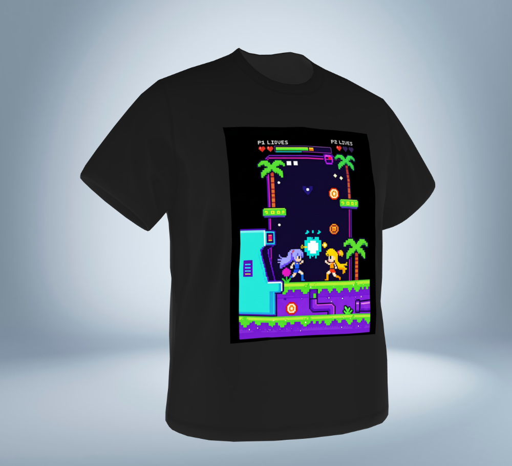 Retro Game Collection Graphic T-Shirt Ver.2（Black）Original Tokyo Treasures Japan
