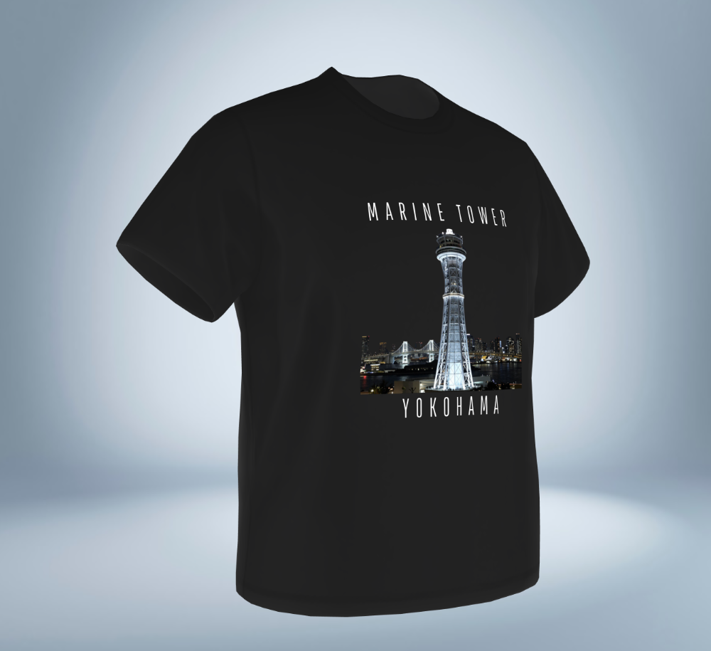 Marin Tower - Yokohama T-Shirt（Black）Tokyo Treasures Japan