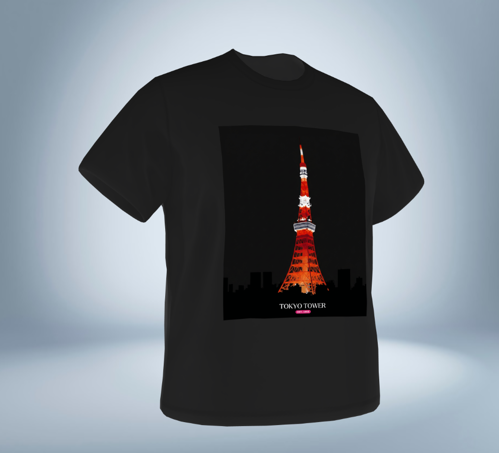Tokyo Memories Graphic T-Shirt（Black）Original Tokyo Treasures Japan