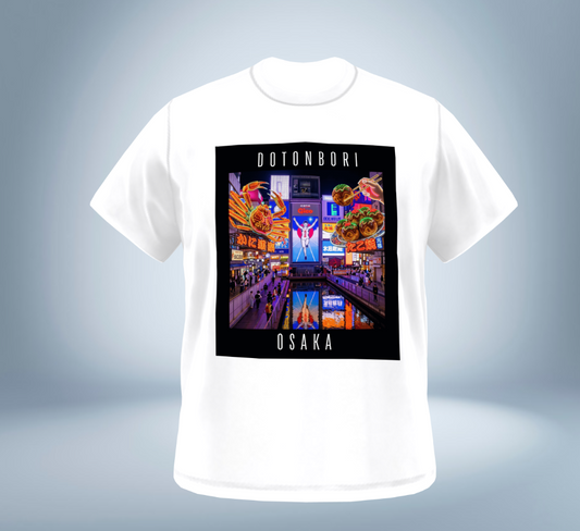 Dotonbori - Osaka T-Shirt（White）Tokyo Treasures Japan