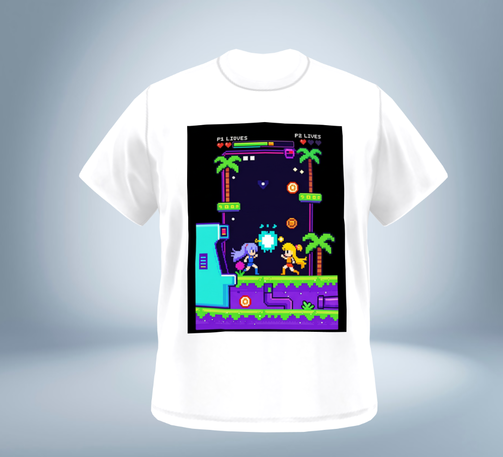 Retro Game Collection Graphic T-Shirt Ver.2（White）Original Tokyo Treasures Japan