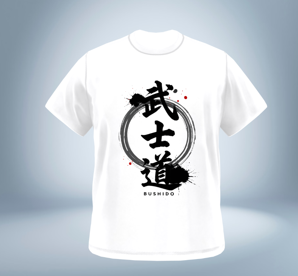KANJI Collection – 武士道 BUSHIDO  T-Shirt（White）Original Tokyo Treasures Japan