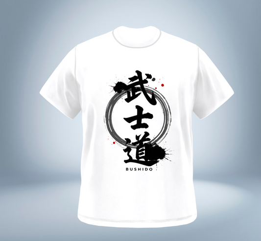 KANJI Collection – 武士道 BUSHIDO  T-Shirt（White）Original Tokyo Treasures Japan
