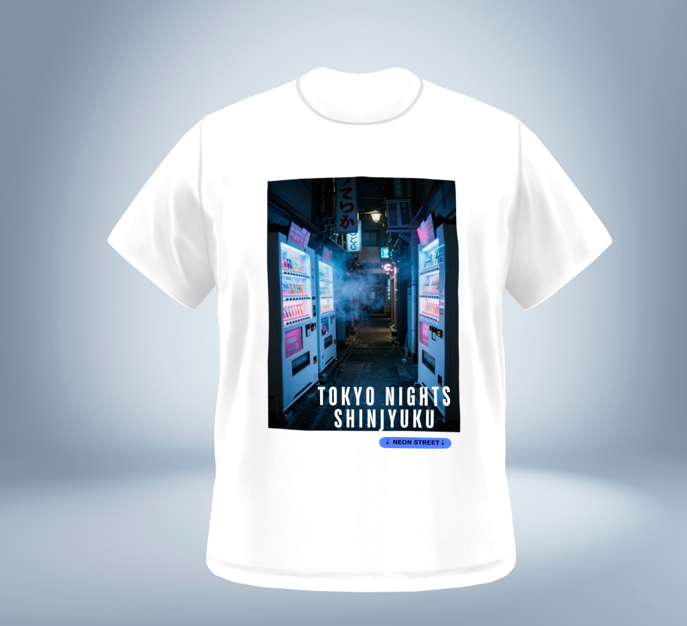 Tokyo Nights - Shinjyuku Back Alley T-Shirt（White）Tokyo Treasures Japan