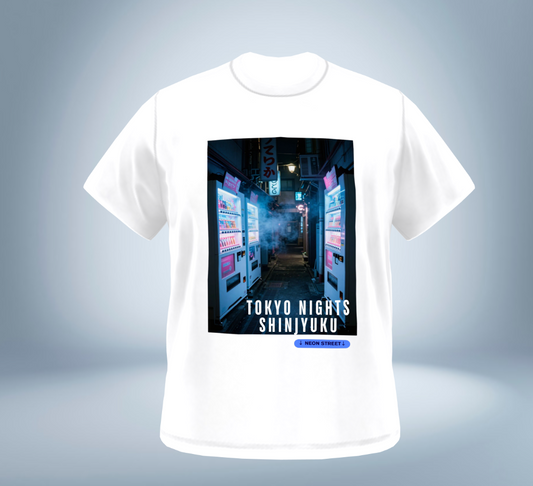 Tokyo Nights - Shinjyuku Back Alley T-Shirt（White）Tokyo Treasures Japan