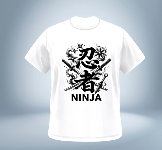 KANJI Collection – 忍者 NINJA T-Shirt（White）Original Tokyo Treasures Japan