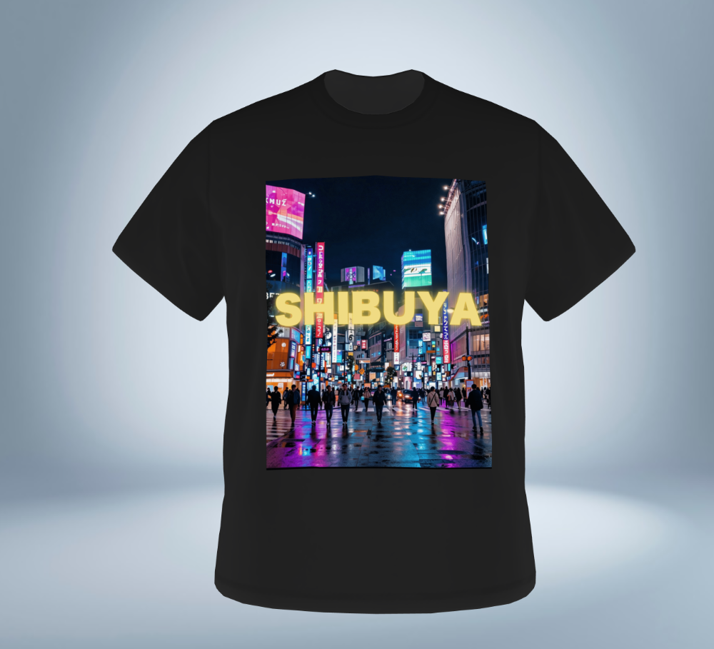 Tokyo Neon City Graphic T-Shirt Ver.4 Shibuya Original Tokyo Treasures Japan