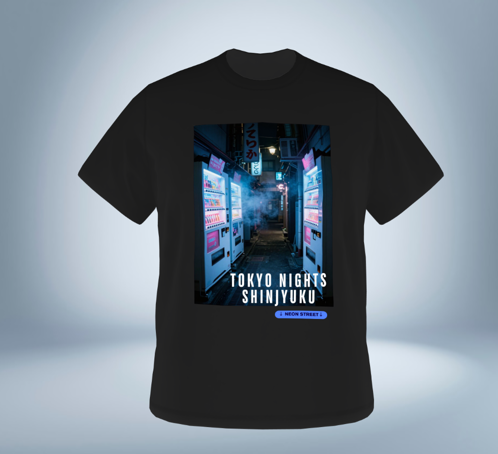 Tokyo Nights - Shinjyuku Back Alley T-Shirt（Black）Tokyo Treasures Japan