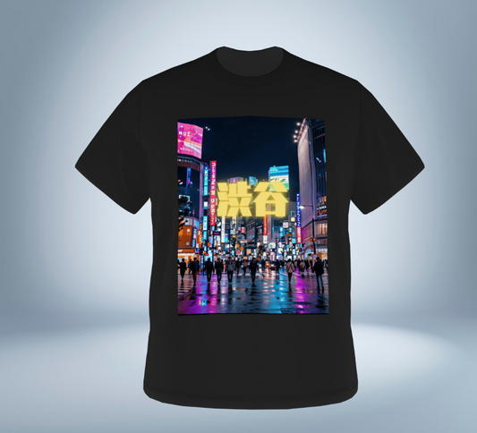 Tokyo Neon City Graphic T-Shirt Ver.3 Shibuya Original Tokyo Treasures Japan