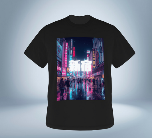 Tokyo Neon City Graphic T-Shirt Ver.1 Shinjuku Original Tokyo Treasures Japan