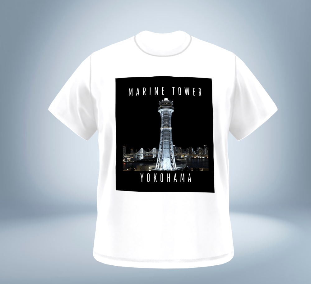 Marin Tower - Yokohama T-Shirt（White）Tokyo Treasures Japan