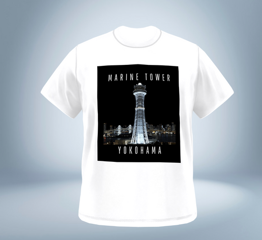 Marin Tower - Yokohama T-Shirt（White）Tokyo Treasures Japan