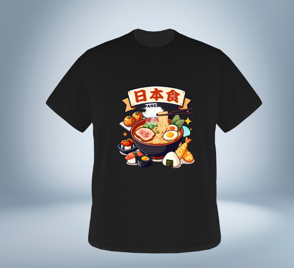 Japanese Gourmet Collection - T-Shirt（Black）Original Tokyo Treasures Japan