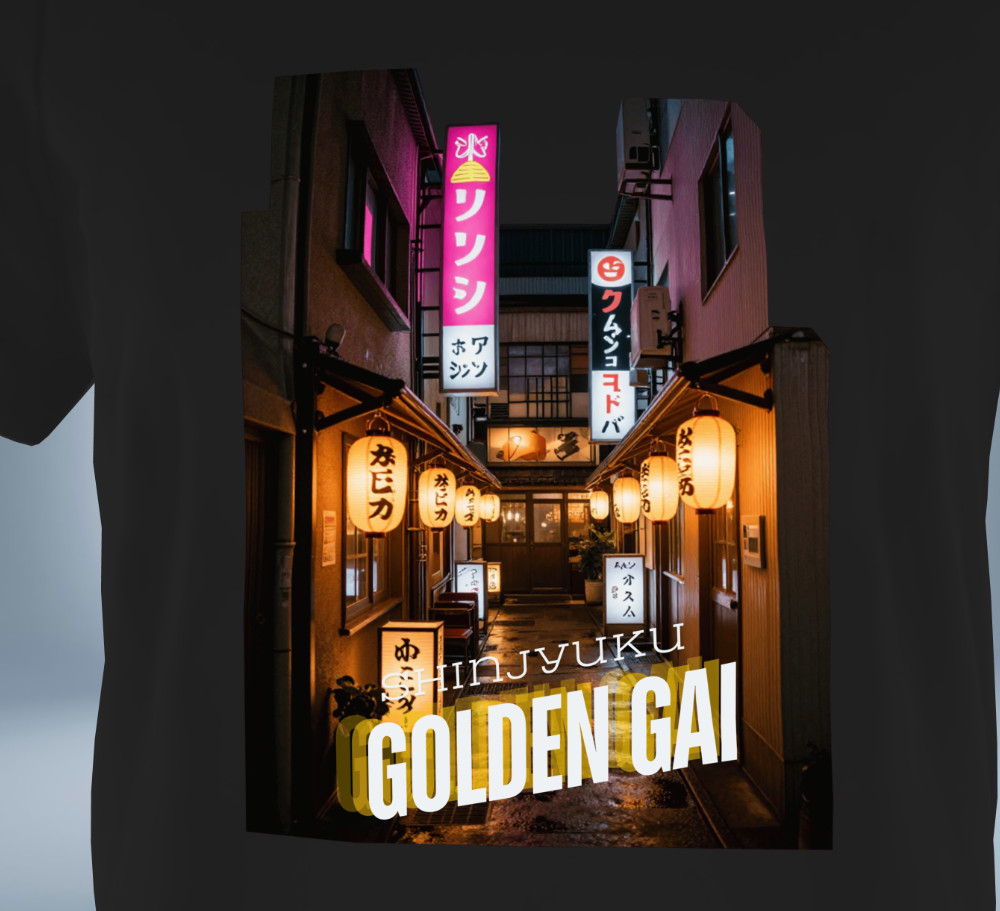 Shinjyuku - Golden Gai T-Shirt（Black）Tokyo Treasures Japan