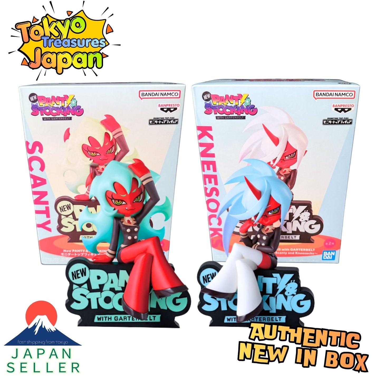 New PANTY & STOCKING with GARTERBELT Figure Scanty and Kneesocks (Set of 2)