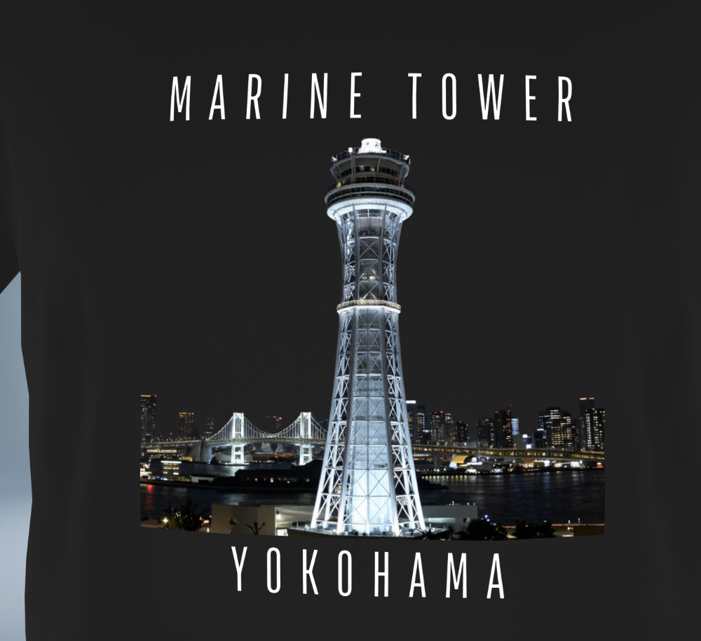 Marin Tower - Yokohama T-Shirt（Black）Tokyo Treasures Japan