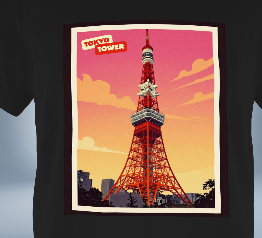 Tokyo Memories Vintage T-Shirt（Black）Original Tokyo Treasures Japan