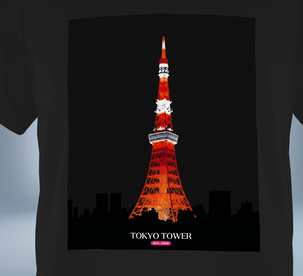 Tokyo Memories Graphic T-Shirt（Black）Original Tokyo Treasures Japan