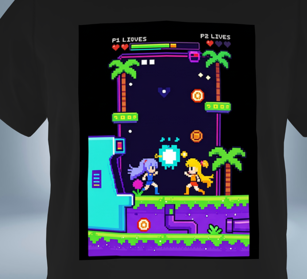 Retro Game Collection Graphic T-Shirt Ver.2（Black）Original Tokyo Treasures Japan