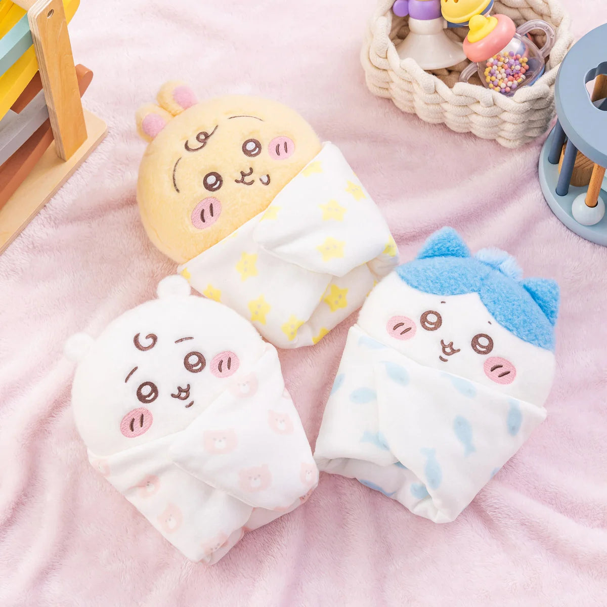 Chiikawa Baby Swaddled Plush Toy (Approx. 23cm) Authentic Japanese